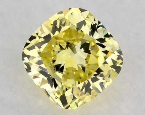 IGI 0.68 Carat Fancy Intense Yellow-VS1 Cushion Modified Cut Lab-Grown Diamond